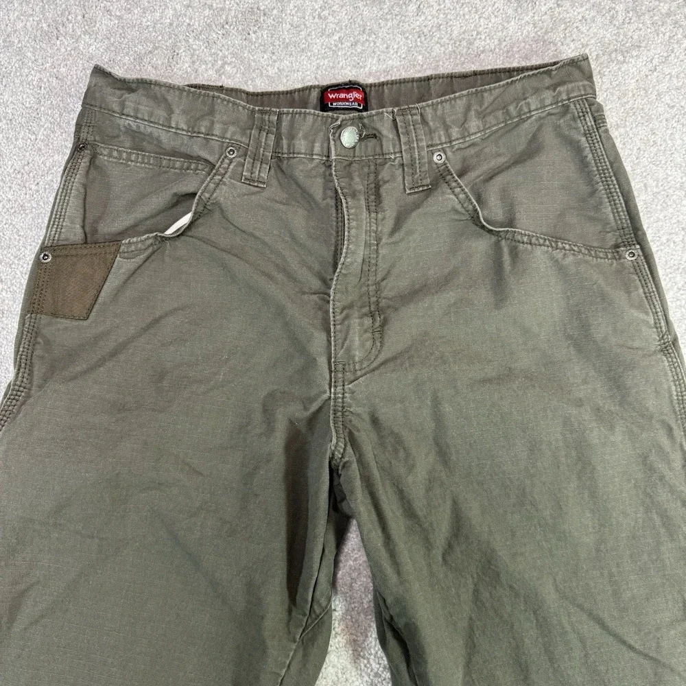Wrangler Workwear Mens 34x34 Olive Green Ripstop Utility Cargo Work Field Pants